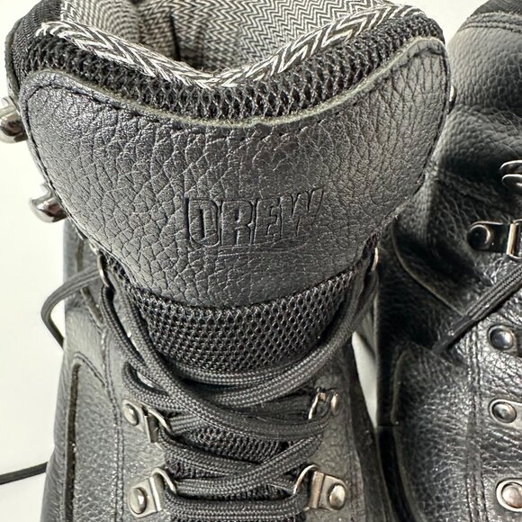 Drew Black Leather Lace-Up Ankle Boots For Men Size 9.5 - Picture 16 of 16